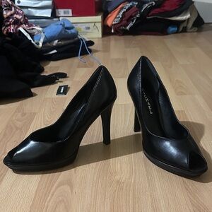 Michael Shannon Black Peep-Toe Heels